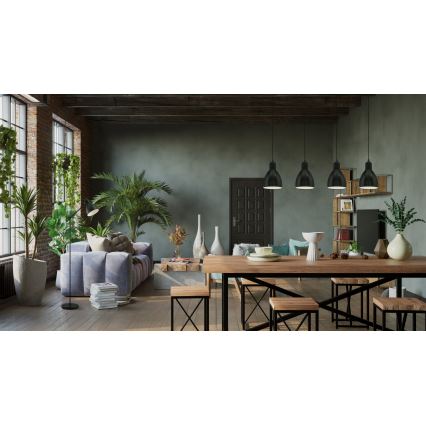 Eglo 55244 - Hanglamp aan kabel PRIDDY 4xE27/60W/230V zwart