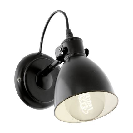 Eglo 55261 - Wandlamp PRIDDY 1xE27/40W/230V zwart