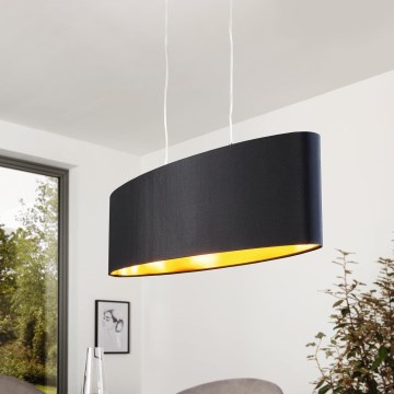 Eglo 55266 - Hanglamp aan een koord MASERLO 2xE27/60W/230V zwart