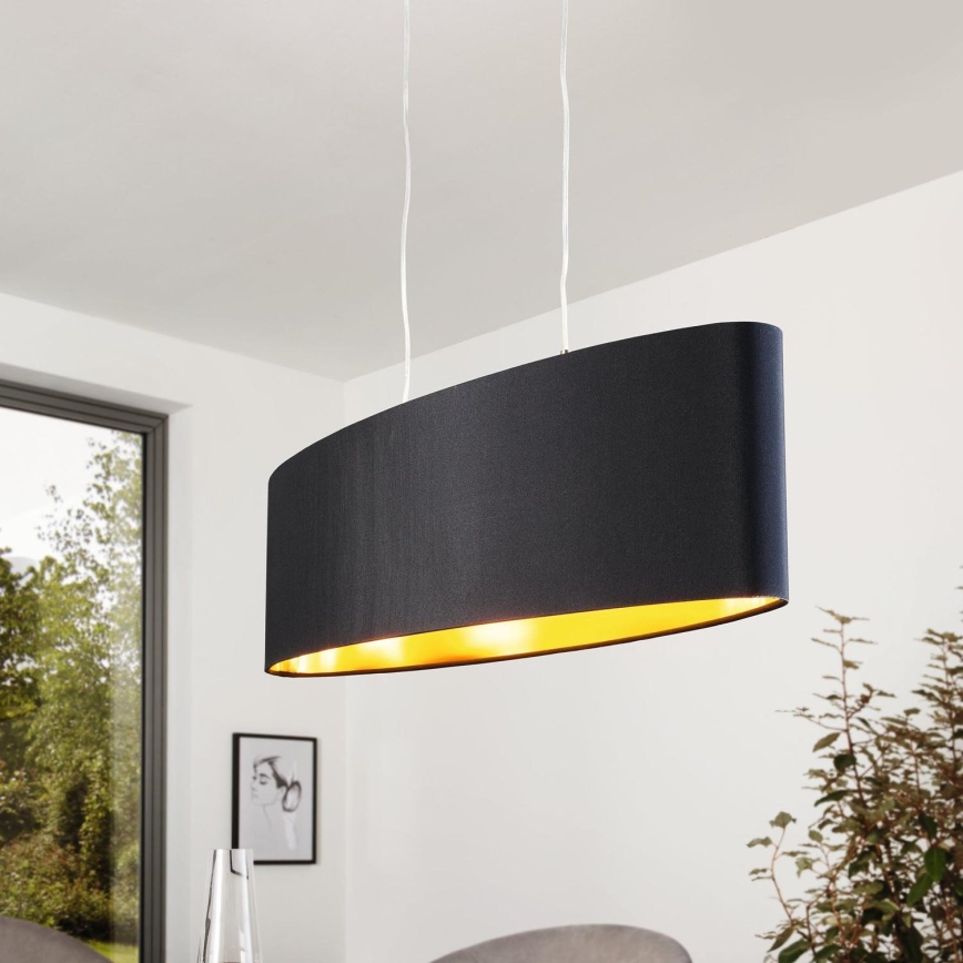 Eglo 55266 - Hanglamp aan een koord MASERLO 2xE27/60W/230V zwart