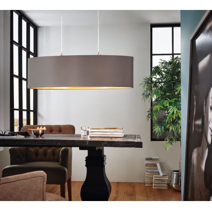 Eglo 55271 - Hanglamp aan een koord MASERLO 2xE27/60W/230V bruin