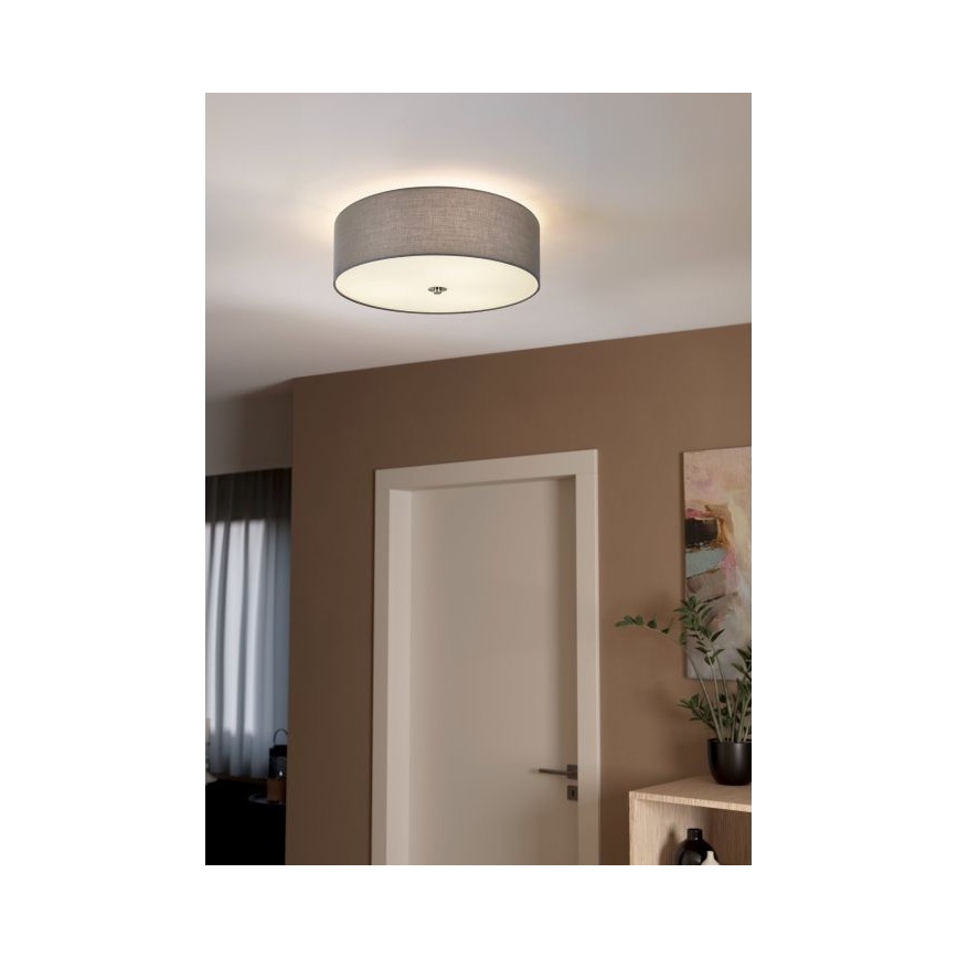 Eglo 55277 - Plafondlamp PASTERI 3xE27/25W/230V Ø 47,5 cm grijs