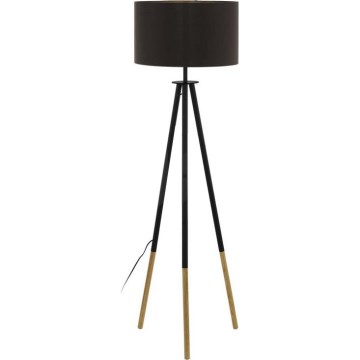 Eglo 55291 - Staande lamp BIDFORD 1xE27/60W/230V zwart/bruin