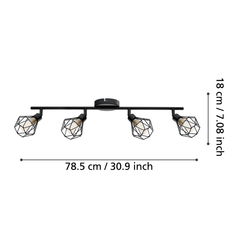 Eglo 55301 - LED-spot ZAPATA 4xG9/3W/230V zwart