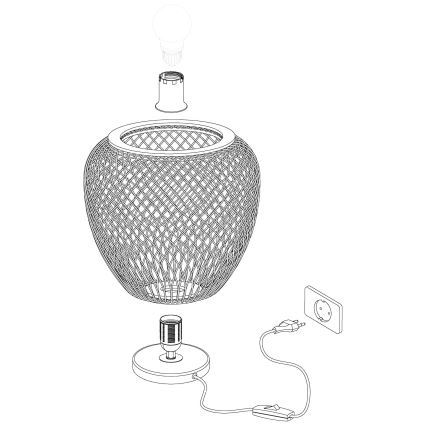 Eglo 55699 - Tafellamp DEMBLEBY 1xE27/40W/230V beige