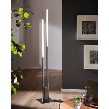 Eglo 55972 - Dimbare LED RGBW vloerlamp FRAIOLI-C LED/34W/230V 2700-6500K mat chroom + afstandsbediening