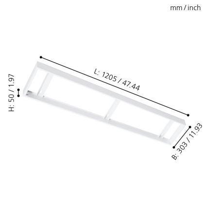 Eglo - Frame voor plafondpaneel 1205x303mm