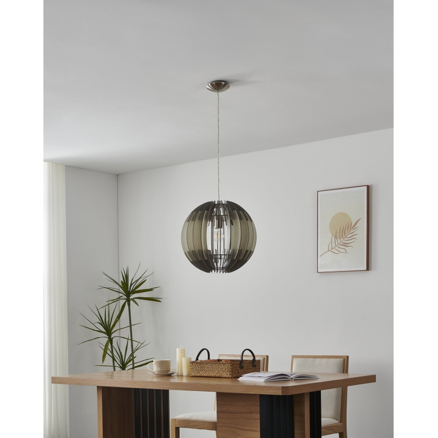 Eglo 63256 - Hanglamp OLMERO PRO met snoer 1x E27/60W/230V Ø 40 cm grijs/wit