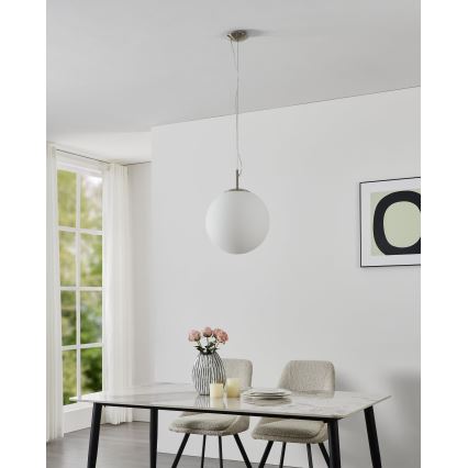 Eglo 63269 - Hanglamp met kabel PIEDALE 1xE27/60W/230V Ø 35 cm mat chroom