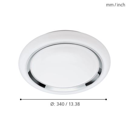 Eglo 64529 - LED RGBW Dimbare plafondlamp CAPASSO-C LED/17W/230V wit
