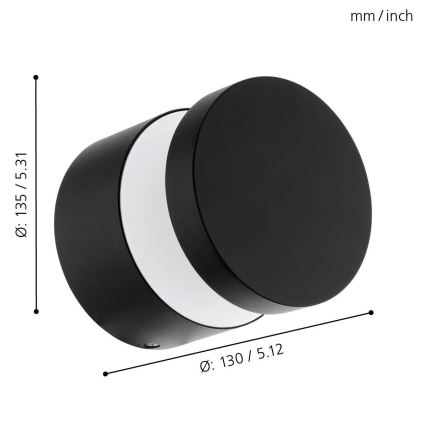 Eglo 65038 - LED buitenwandlamp MELZO PRO LED/11W/230V 3000K IP44 zwart