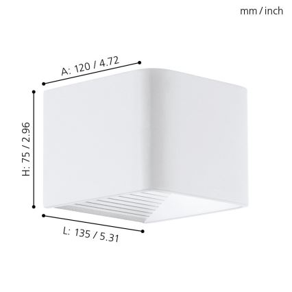 Eglo 65043 - LED Wandlamp voor buiten DONINNI PRO LED/5W/230V IP44 wit