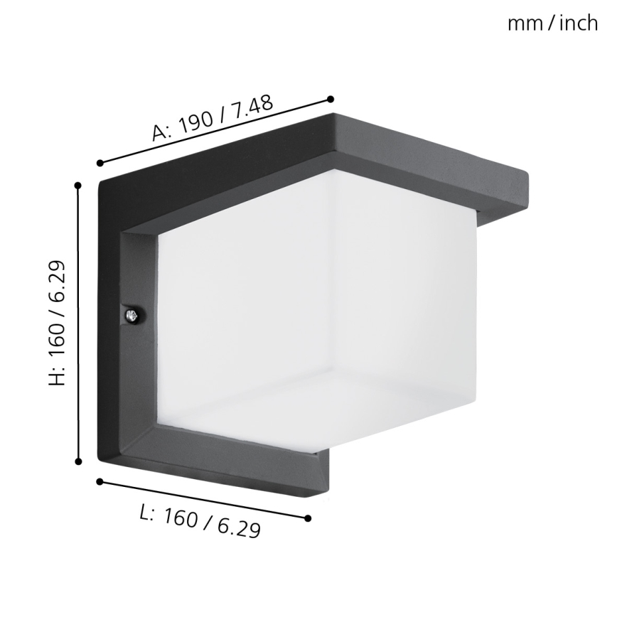 Eglo 65046 - LED Wandlamp voor buiten DESELLA PRO LED/10W/230V IP54 antraciet