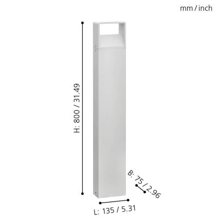 Eglo 65085 - LED Buitenlamp DONINNI PRO LED/5W/230V 3000K 80 cm IP44 wit