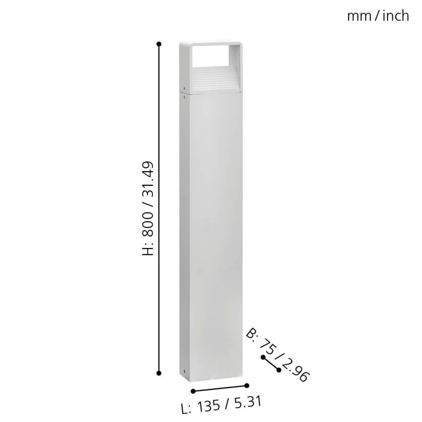 Eglo 65085 - LED Buitenlamp DONINNI PRO LED/5W/230V 3000K 80 cm IP44 wit