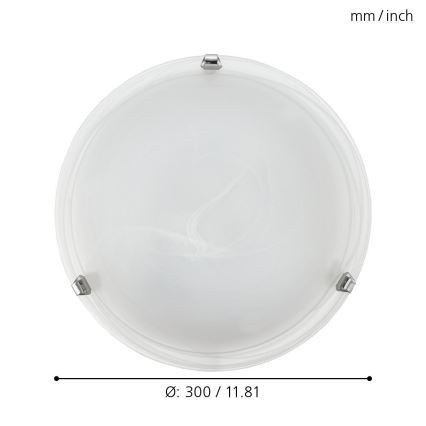 Eglo - Plafondlamp 1xE27/60W/230V, albasten glas