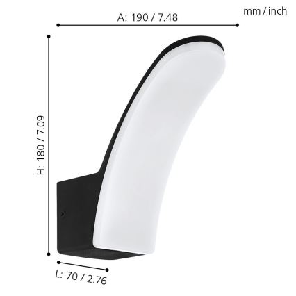 Eglo 74019 - LED Wandlamp voor buiten LACONELLA LED/11,5W/230V 3000K IP44