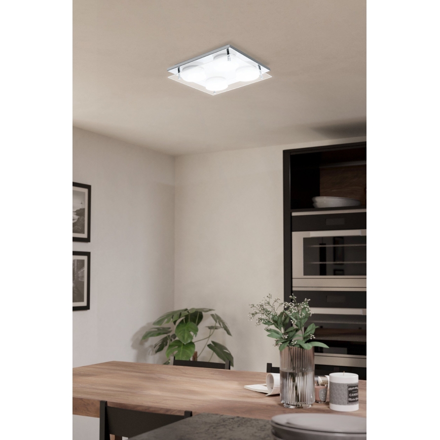 Eglo 75329 - LED-plafondlamp ABIOLA 4xLED/6W/230V glanzend chroom