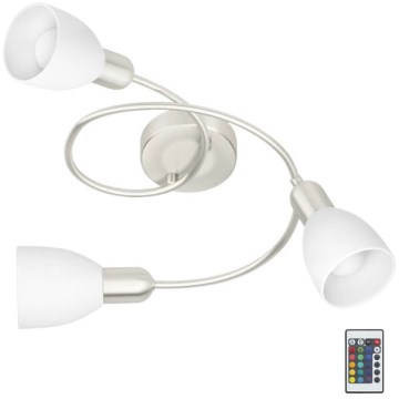 Eglo 75388 - LED RGBW Dimbare bevestigde hanglamp GRIMSEY-C 3xE14/4W/230V + afstandsbediening
