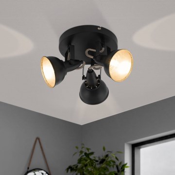 Eglo 75514 - Plafondspot THORNTON 3xE14/28W/230V zwart/goud