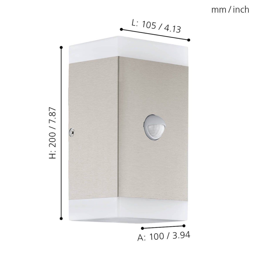Eglo - LED Wandlamp voor Buiten met Sensor 2xGU10/4,6W/230V IP44