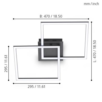 Eglo - Dimbare LED Hanglamp voor Oppervlak Montage LED/28W/230V 3000-6500K + afstandsbediening