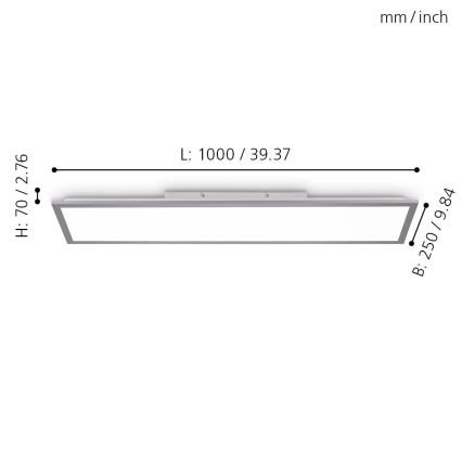 Eglo - Dimbaar LED paneel LED/25W/230V 2700-5000K + afstandsbediening