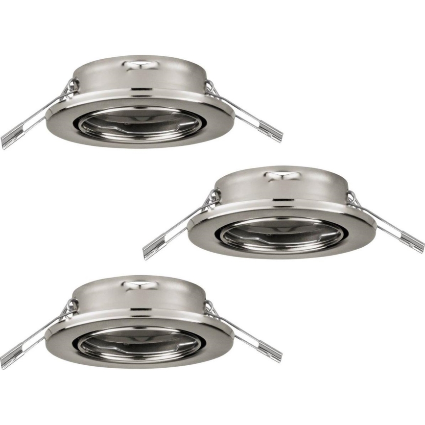 Eglo 75675 - SET 3x Badkamer inbouwverlichting AGULO 1xGU10/35W/230V IP23 mat chroom