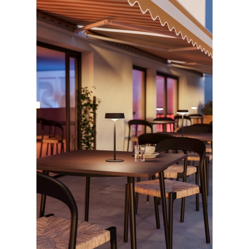 Eglo - LED dimbare zonne-oplaadbare aanraaktafellamp LED/3W/5V 3000-6000K 1800 mAh IP44 zwart