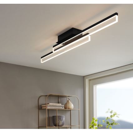 Eglo 780433 - LED plafondlamp voor badkamer YANGUAS 2xLED/11W/230V 3000K IP44 zwart