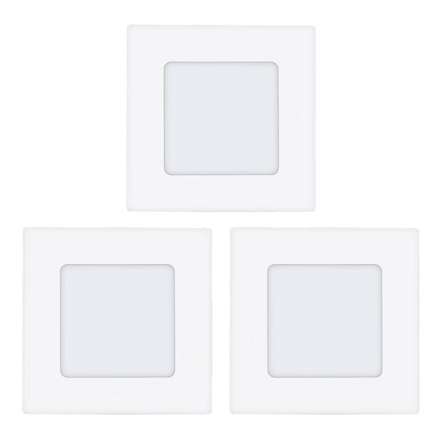 Eglo 78196 - Set van 3 LED-inbouwspots FUEVA, 2,7W, 230V, 8,5x8,5 cm