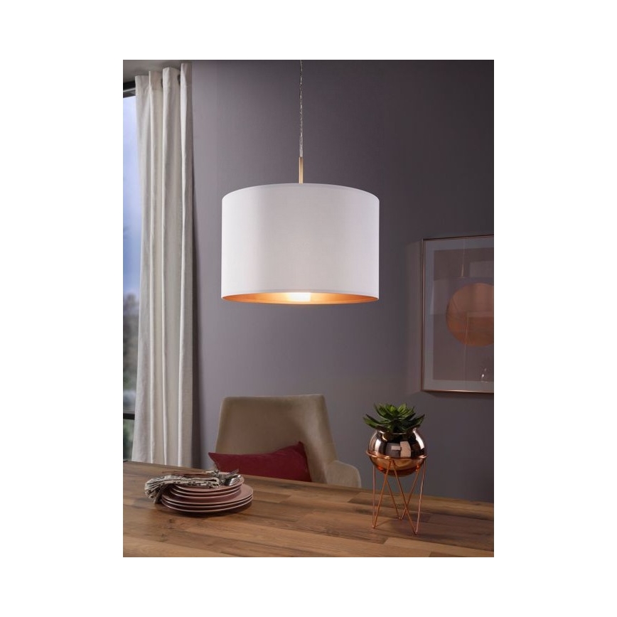 Eglo 78695 - Hanglamp aan kabel PASTERI 1xE27/60W/230V wit