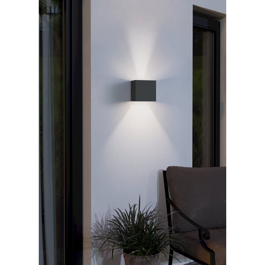 Eglo 79215 - LED Wandlamp voor buiten CALPINO 2xLED/3,3W/230V 3000K IP54 zwart