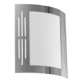 Eglo 79282 - Wandlamp voor buiten CITY 1xE27/60W/230V glanzend chroom IP44