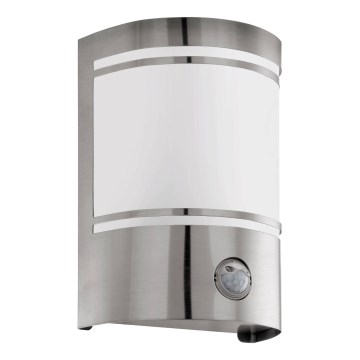 Eglo 79284 - Wandlamp voor buiten met sensor CERNO 1xE27/40W/230V glanzend chroom IP44