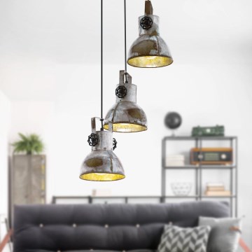 Eglo 79371 - Hanglamp aan kabel BARNSTAPLE 3xE27/40W/230V bruin/patina