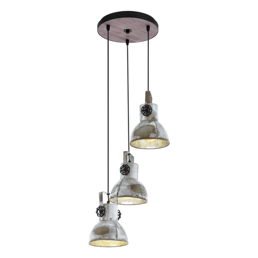 Eglo 79371 - Hanglamp aan kabel BARNSTAPLE 3xE27/40W/230V bruin/patina