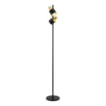 Eglo 79376 - Staande Lamp FIUMARA 2xE27/60W/230V zwart/goud