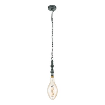 Eglo 79407 - LED-kroonluchter met ketting PENSILVA 1xE27/8W/230V zwart