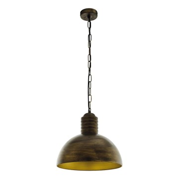 Eglo 79442 - Hanglamp aan ketting GOLDING 1xE27/60W/230V patina