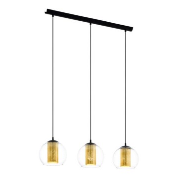 Eglo 79461 - Hanglamp aan kabel BOLSANO 3xE27/28W/230V goud/zwart