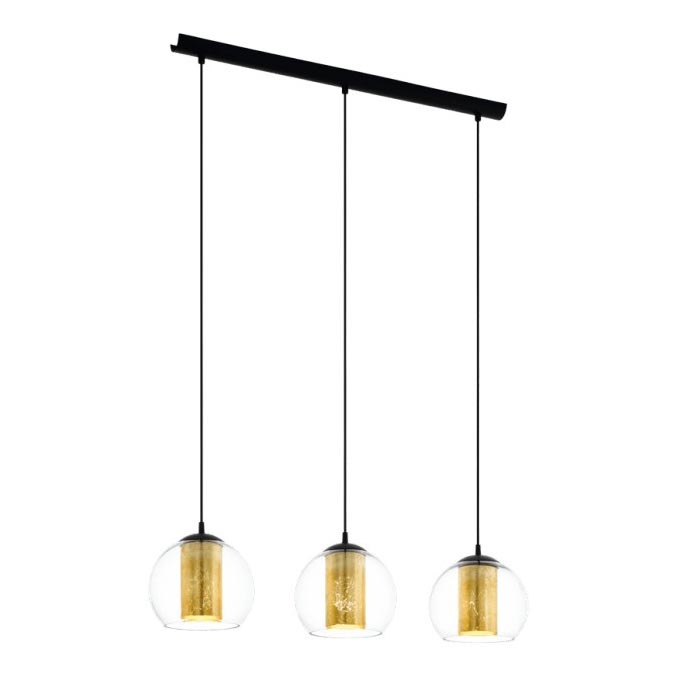 Eglo 79461 - Hanglamp aan kabel BOLSANO 3xE27/28W/230V goud/zwart
