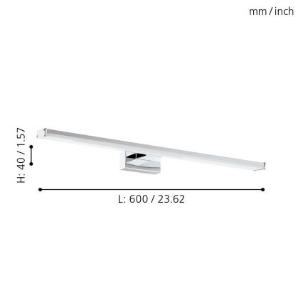 Eglo 79533 - LED Badkamer spiegelverlichting SARNOR LED/11W/230V 60 cm IP44 glanzend chroom