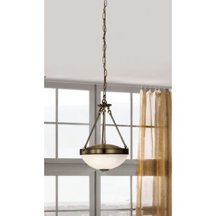 EGLO - Hanglamp aan een ketting 2xE27/60W/230V brons