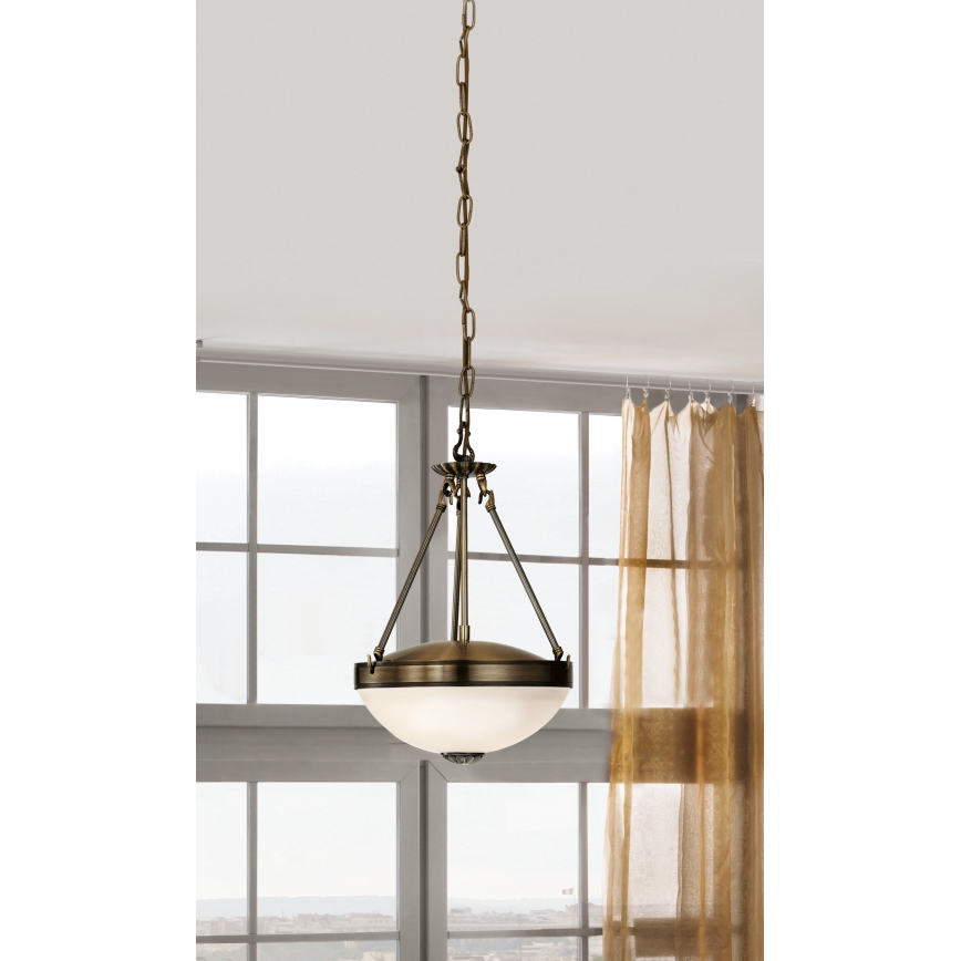 EGLO - Hanglamp aan een ketting 2xE27/60W/230V brons