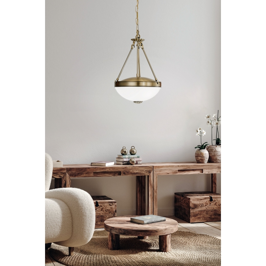 EGLO - Hanglamp aan een ketting 2xE27/60W/230V brons