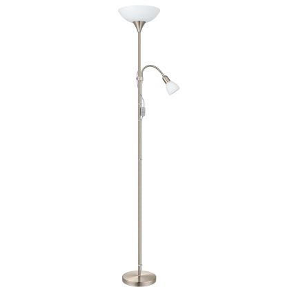 EGLO - Staande Lamp 1xE27/60W + 1xE14/25W mat chroom