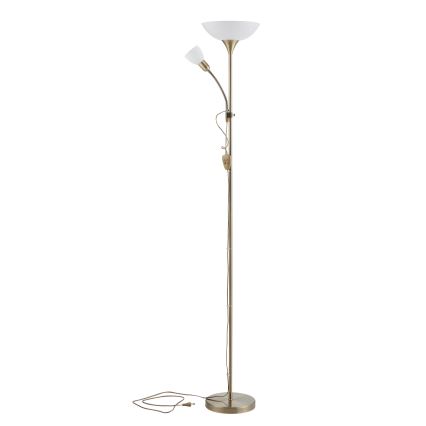 EGLO - Staande Lamp 1xE27/60W + 1xE14/25W messing