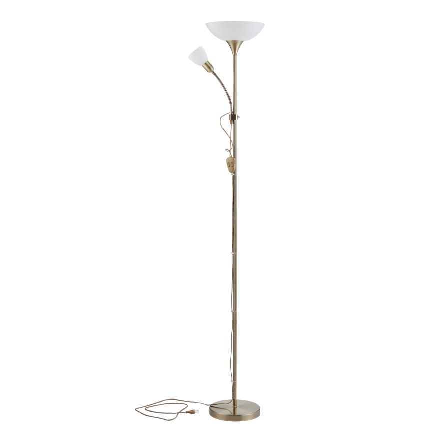 EGLO - Staande Lamp 1xE27/60W + 1xE14/25W messing