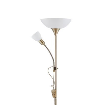 EGLO - Staande Lamp 1xE27/60W + 1xE14/25W messing